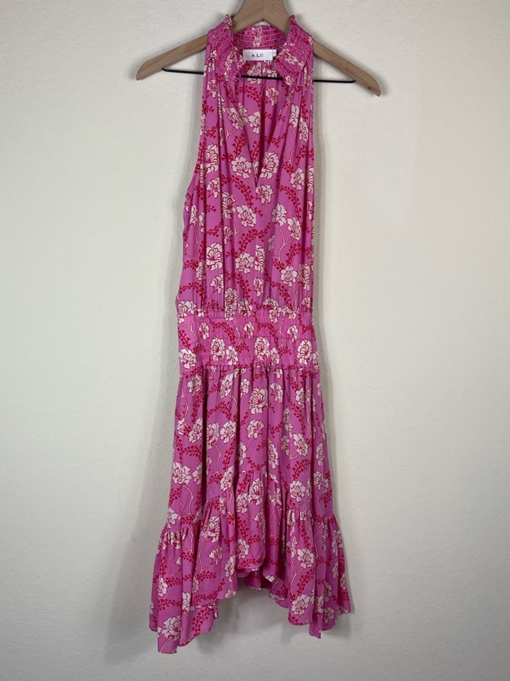 ALC Cody Silk Floral Halter Dress Pink Size 4 - Picture 3 of 8